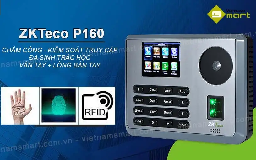 Máy chấm công lòng bàn tay ZKTeco P160
