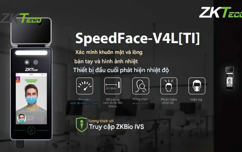 Máy chấm công khuôn mặt ZKTeco SpeedFace – V4L [TI]