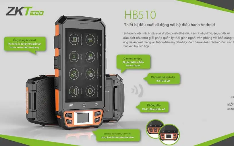 Máy tính bảng chấm công cầm tay ZKTeco HB510