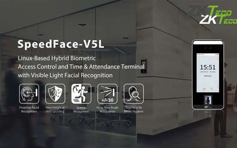 Thiết Bị Kiểm Soát Ra Vào Chấm Công SpeedFace-V5L