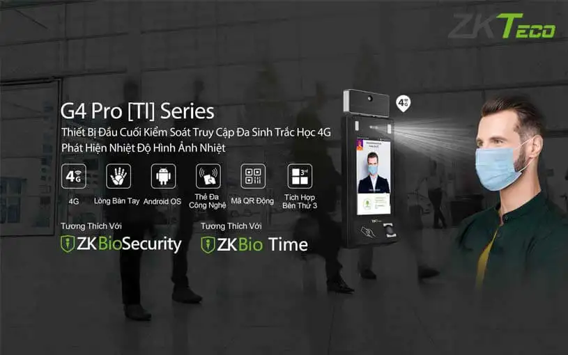 Máy chấm công khuôn mặt ZKTeco G4 Pro[TI]