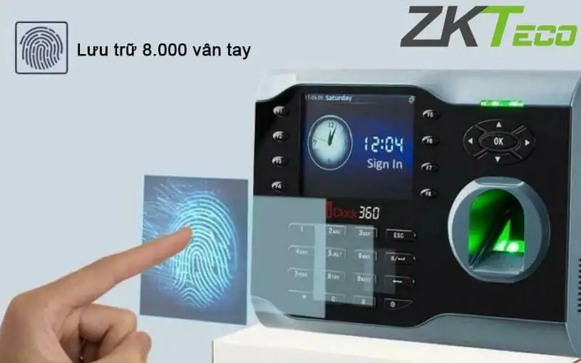 Máy chấm công vân tay ZKTeco iClock360