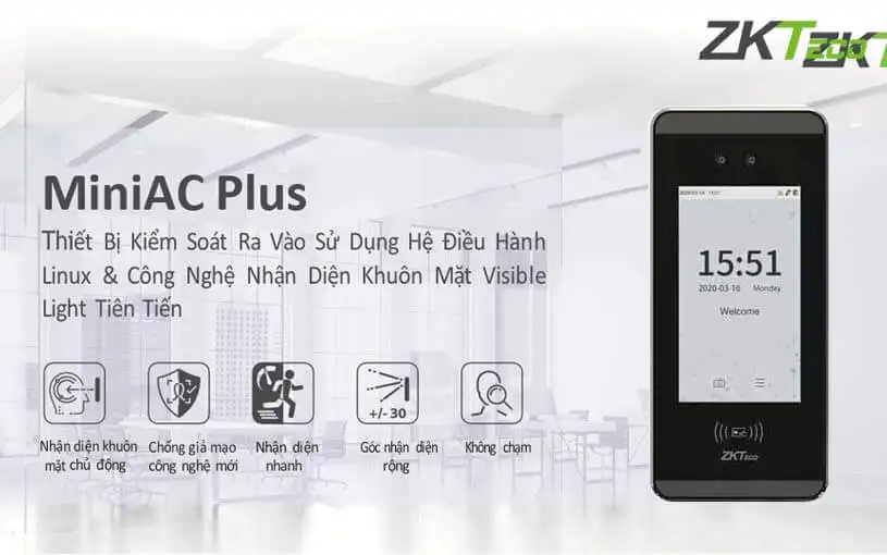 Thiết Bị Kiểm Soát Ra Vào Nhận Diện Khuôn Mặt MiniAc Plus
