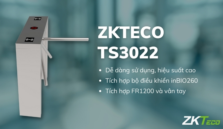 thông tin cơ bản về cổng xoay zkteco ts3022