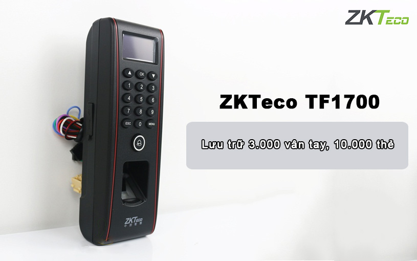 ZKTeco TF1700 lưu trữ tới 10.000 thẻ quét