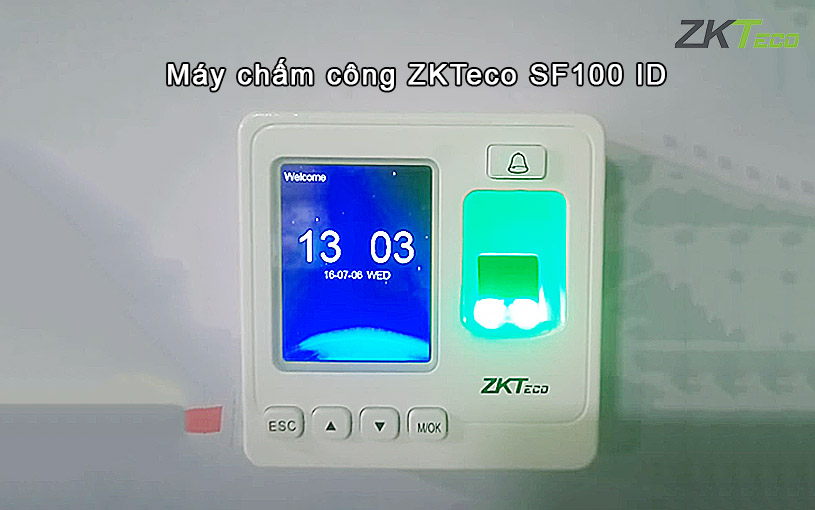 Máy chấm công ZKTeco SF100 ID lưu trữ tới 80.000 sự kiện