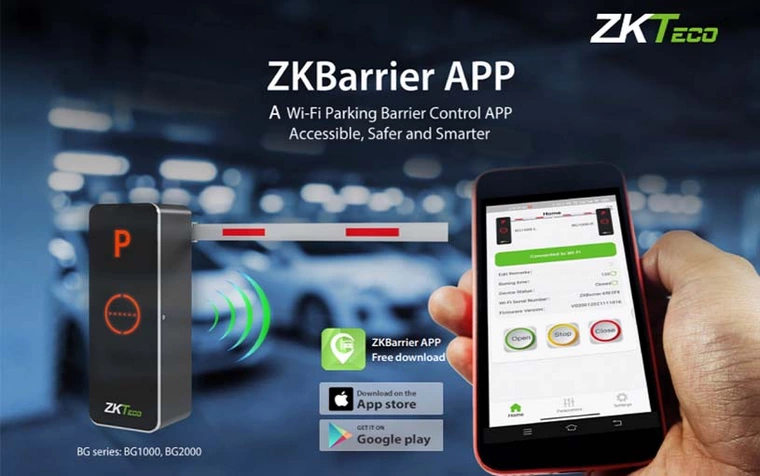 Điều khiển rào chắn ZKTeco BG2000 qua ứng dụng di động