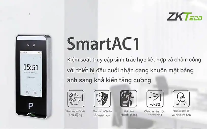 Máy chấm công khuôn mặt ZKTeco SmartAC1