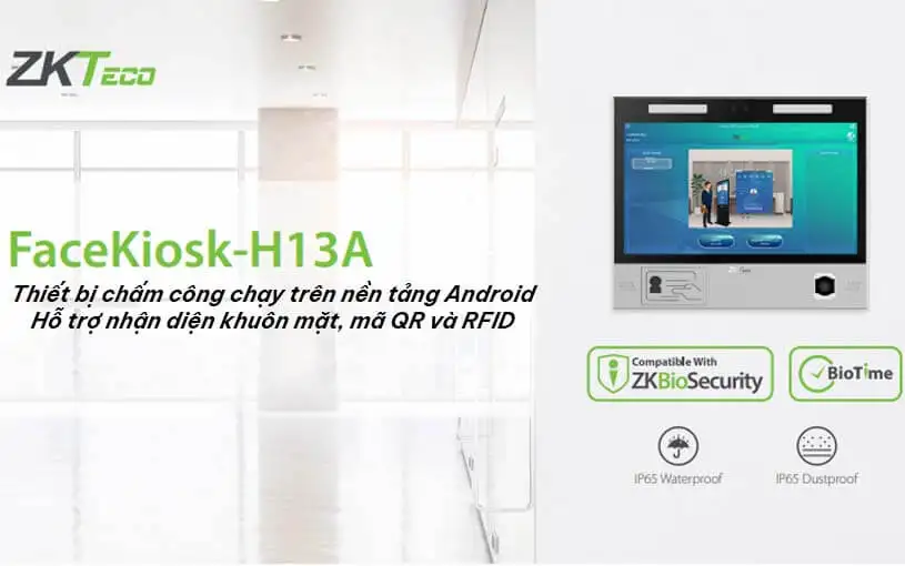 Máy chấm công khuôn mặt ZKTeco FaceKiosk-H13A