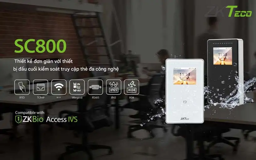 Máy chấm công thẻ ZKTeco SC800
