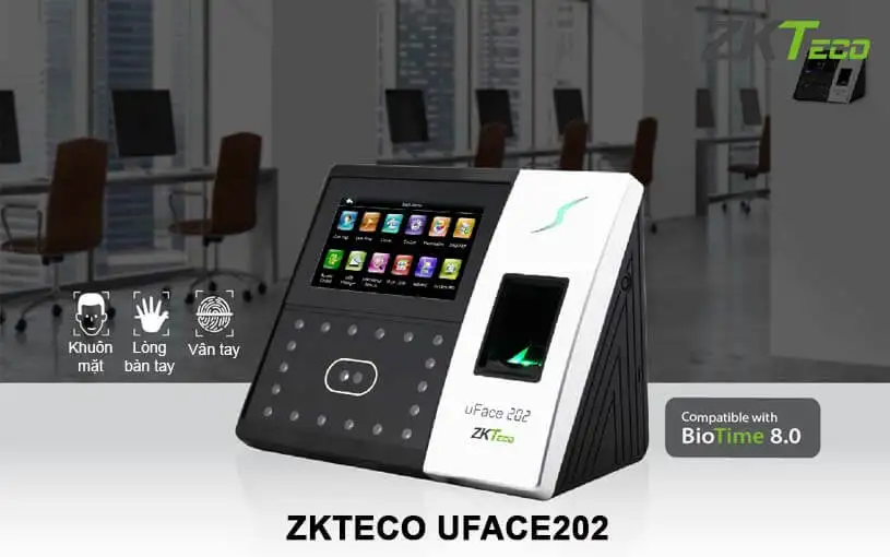 Máy chấm công khuôn mặt ZKTeco uFace202