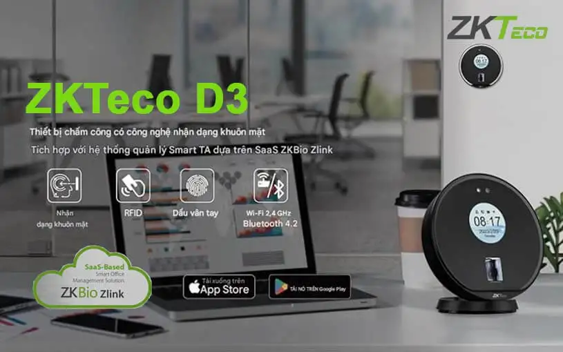 Máy chấm công khuôn mặt ZKTeco D3