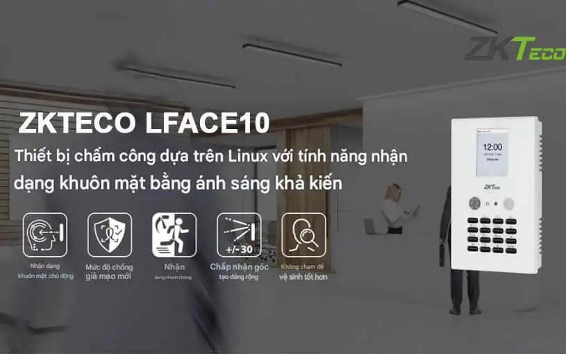 Máy chấm công khuôn mặt ZKTeco LFace10