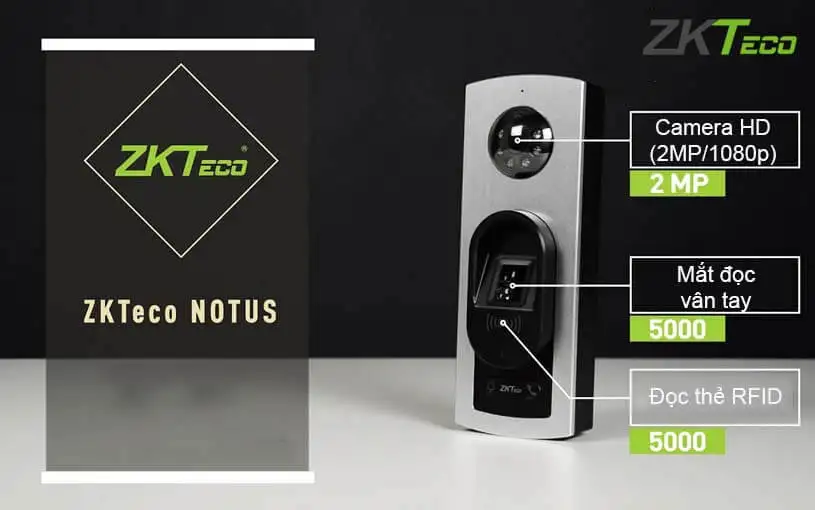 Thiết bị kiểm soát truy cập vân tay ZKTeco Notus