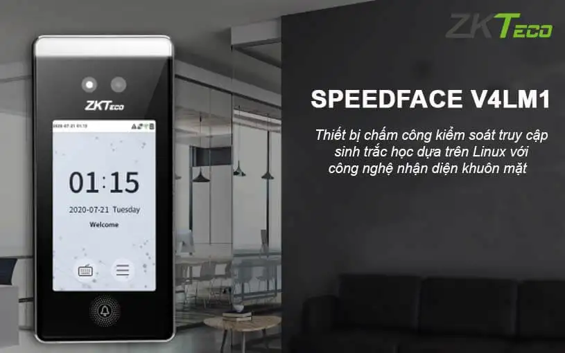 Máy chấm công khuôn mặt ZKTeco SpeedFace V4LM1