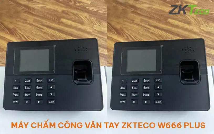 Máy chấm công vân tay ZKTeco W666 Plus