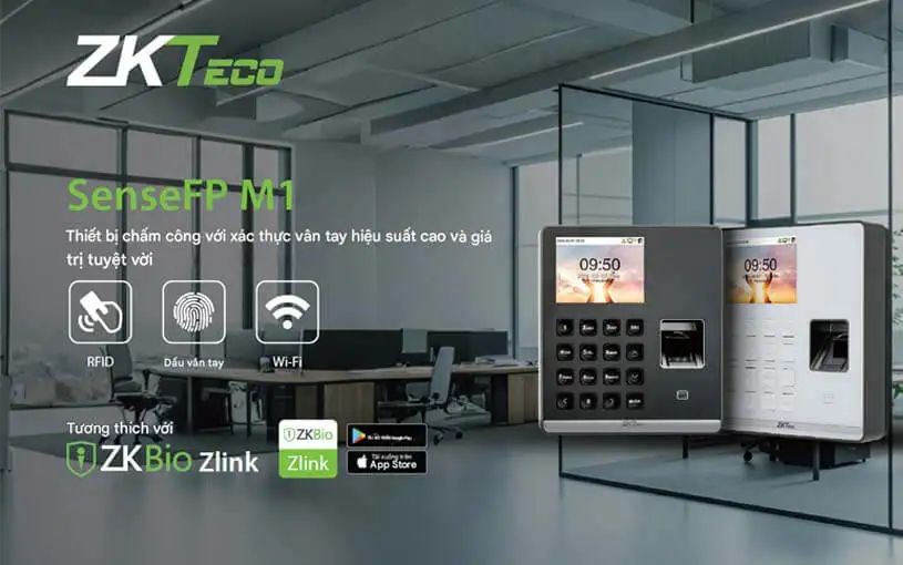 Máy chấm công vân tay ZKTeco SenseFP M1