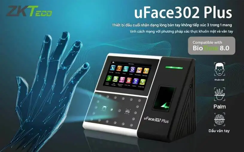Máy chấm công khuôn mặt ZKTeco uFace302 Plus