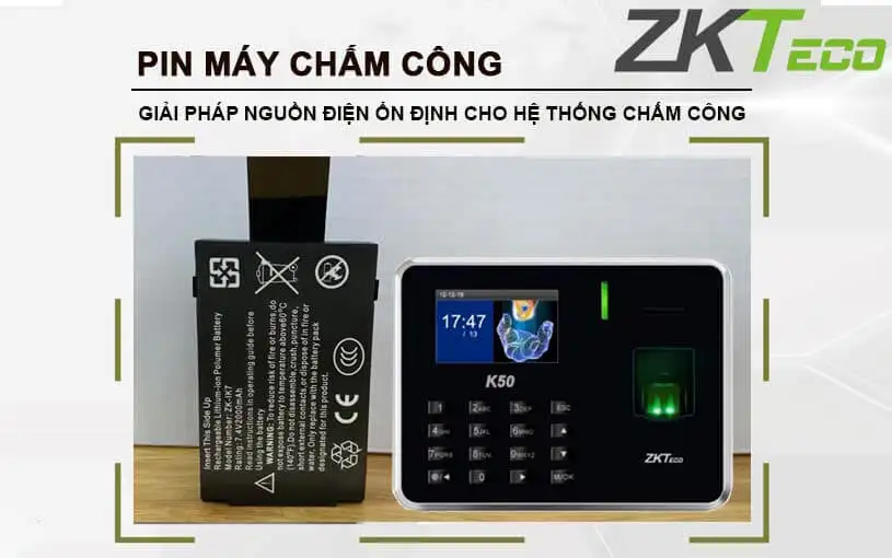Giải pháp nguồn điện ổn định với pin máy chấm công vân tay