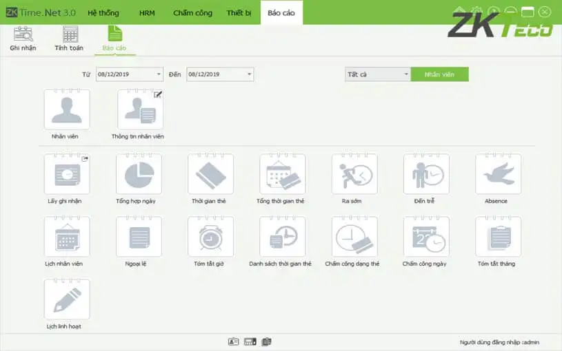 Hướng dẫn sử dụng phần mềm chấm công ZKTime.Net 3.0