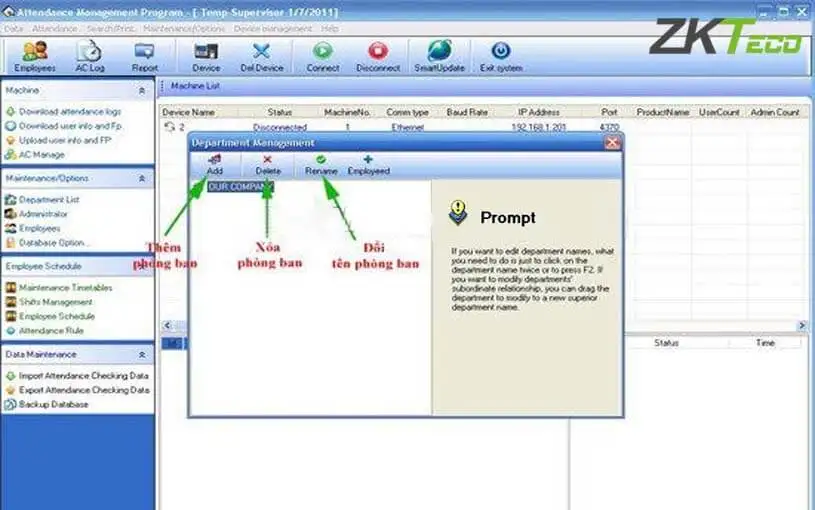 Hướng dẫn sử dụng phần mềm chấm công ZKTime 5.0