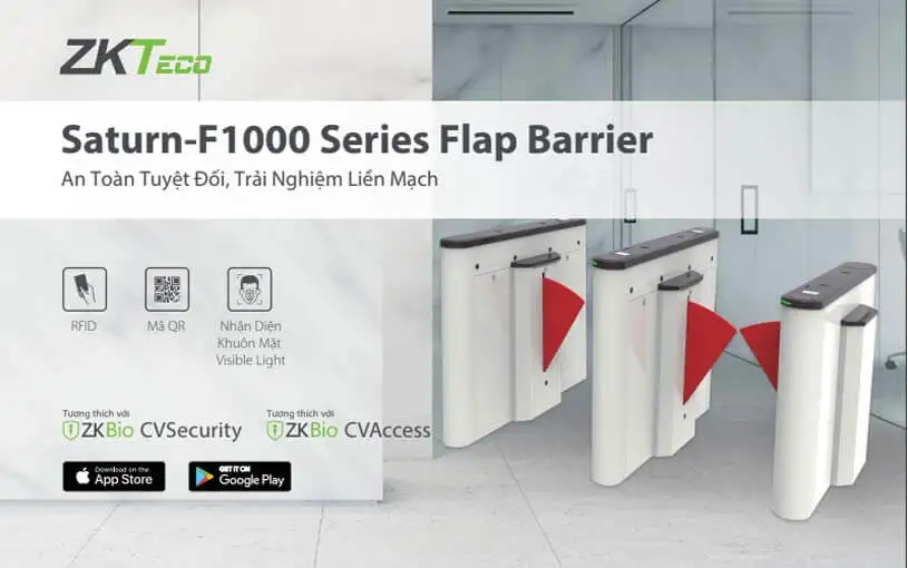 Cổng flap barrier ZKTeco Saturn-F1000