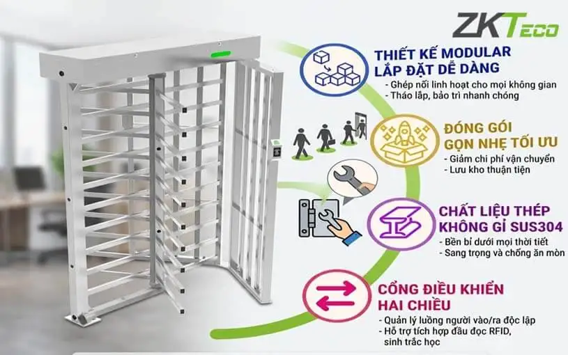 Cổng lồng xoay full height ZKTeco FHT3400